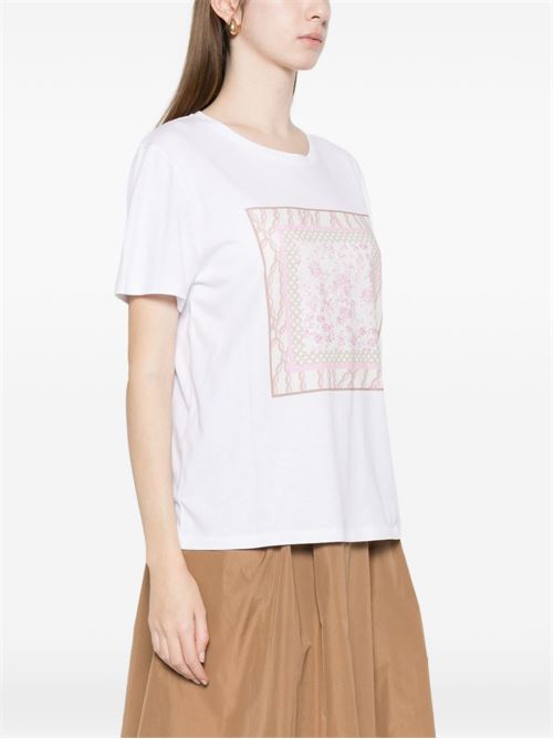 T-shirt donna Emme Marella bianca e rosa con stampa EMME Marella | RACCONTO002